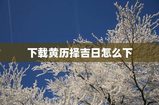 下载黄历择吉日怎么下