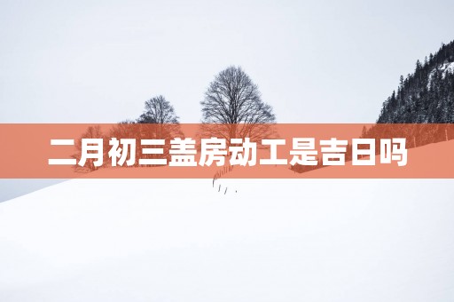 二月初三盖房动工是吉日吗