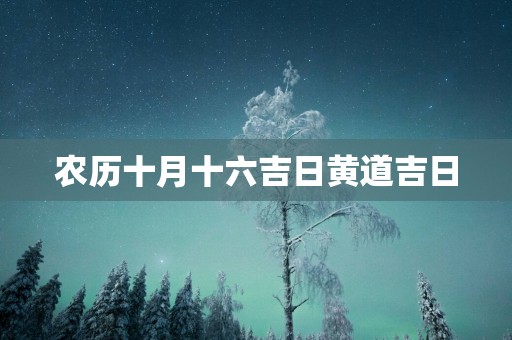 农历十月十六吉日黄道吉日