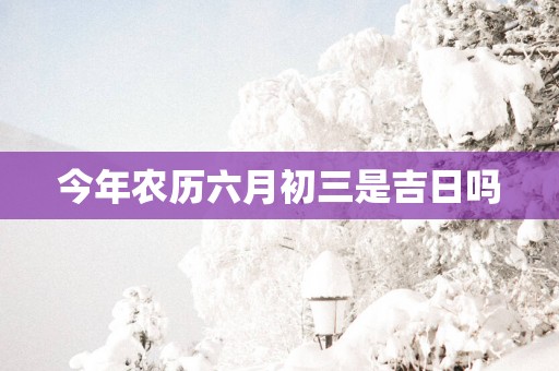 今年农历六月初三是吉日吗