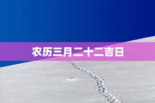 农历三月二十二吉日