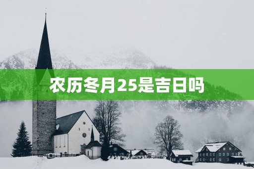 农历冬月25是吉日吗