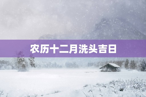农历十二月洗头吉日