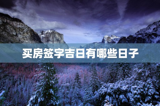 买房签字吉日有哪些日子