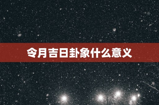 令月吉日卦象什么意义