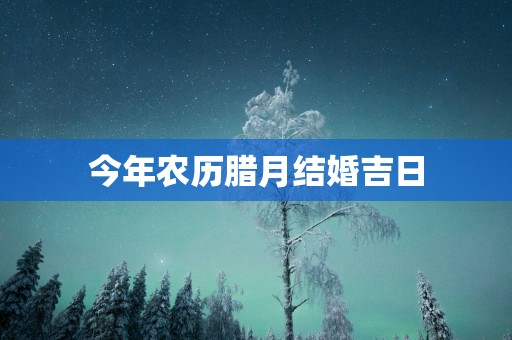 今年农历腊月结婚吉日