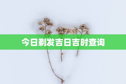 今日剃发吉日吉时查询