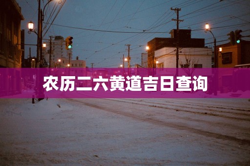 农历二六黄道吉日查询