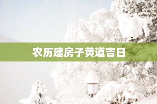 农历建房子黄道吉日