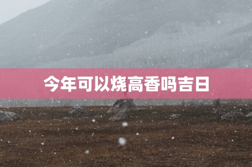 今年可以烧高香吗吉日