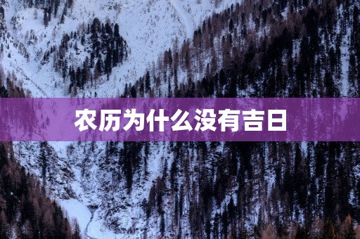 农历为什么没有吉日