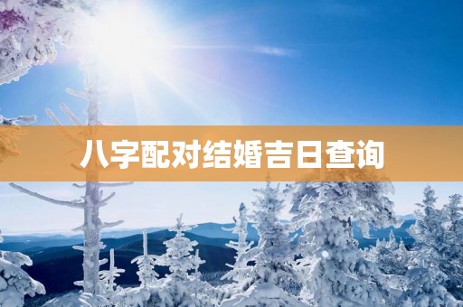 八字配对结婚吉日查询
