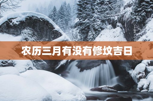 农历三月有没有修坟吉日