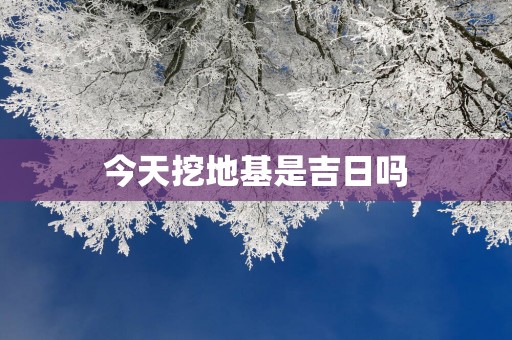 今天挖地基是吉日吗