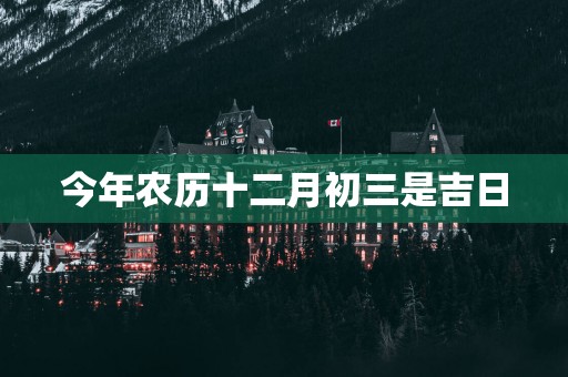 今年农历十二月初三是吉日