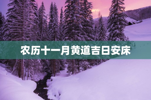 农历十一月黄道吉日安床