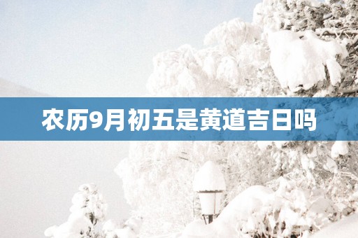 农历9月初五是黄道吉日吗