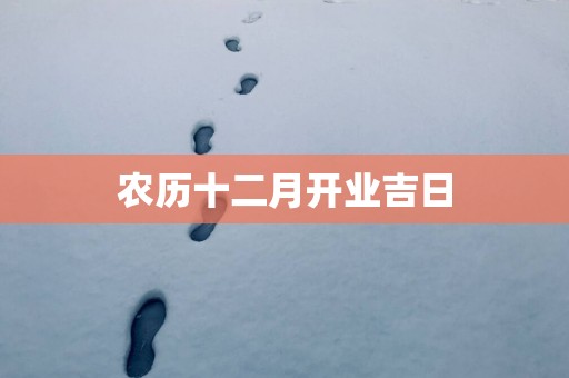 农历十二月开业吉日