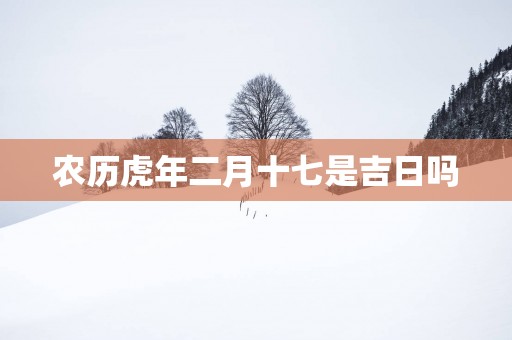 农历蛇年二月十七是吉日吗