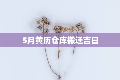 5月黄历仓库搬迁吉日