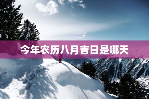 今年农历八月吉日是哪天
