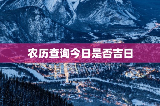 农历查询今日是否吉日