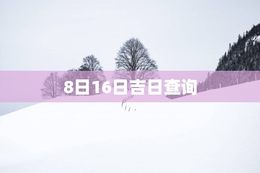 8日16日吉日查询