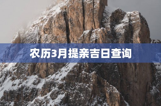 农历3月提亲吉日查询