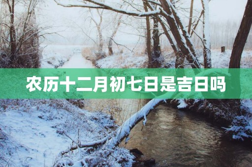农历十二月初七日是吉日吗