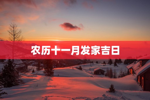 农历十一月发家吉日