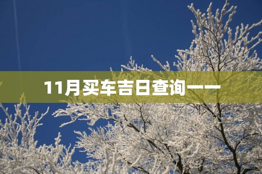 11月买车吉日查询一一