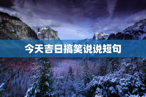 今天吉日搞笑说说短句
