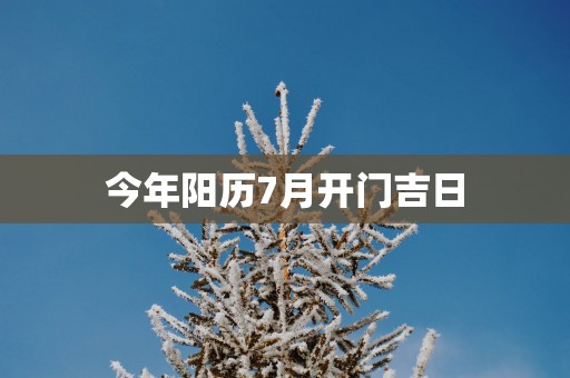 今年阳历7月开门吉日