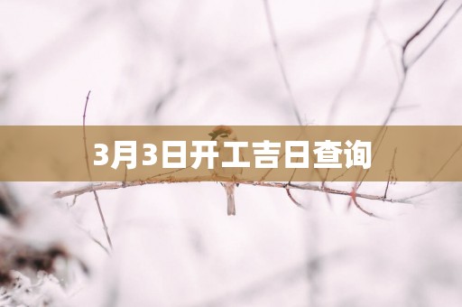 3月3日开工吉日查询
