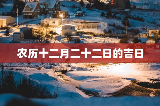 农历十二月二十二日的吉日