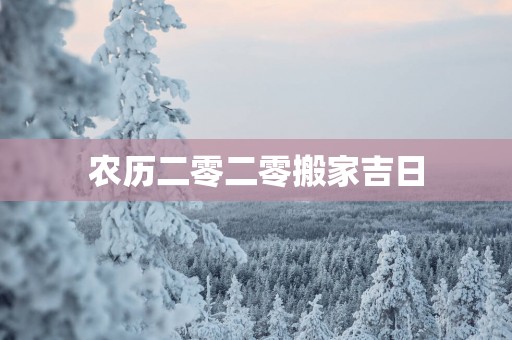 农历二零二零搬家吉日