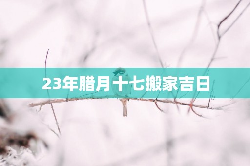 23年腊月十七搬家吉日
