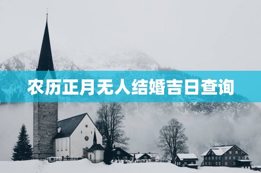 农历正月无人结婚吉日查询