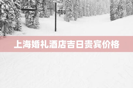 上海婚礼酒店吉日贵宾价格