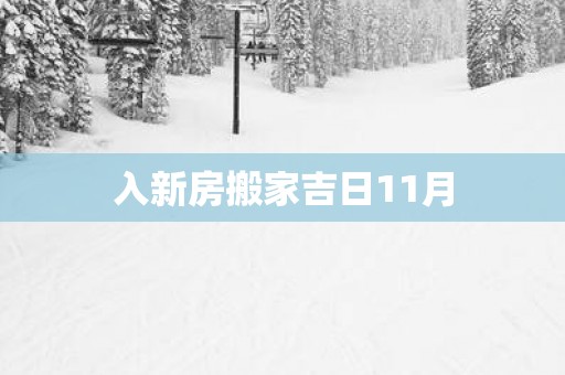 入新房搬家吉日11月