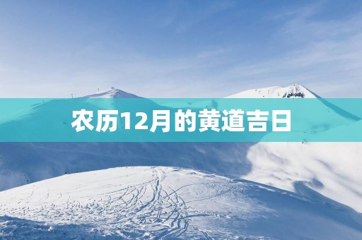 农历12月的黄道吉日