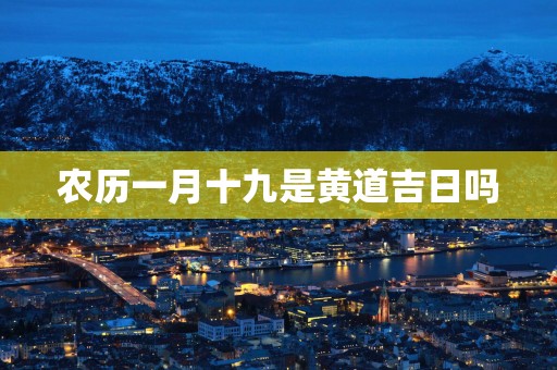 农历一月十九是黄道吉日吗