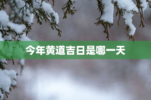 今年黄道吉日是哪一天