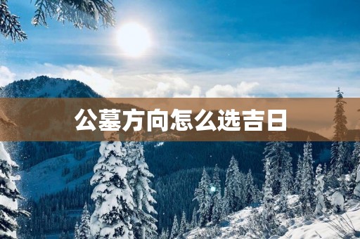 公墓方向怎么选吉日