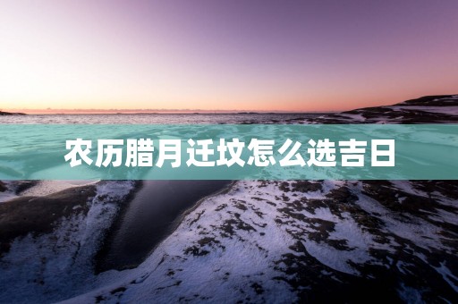 农历腊月迁坟怎么选吉日