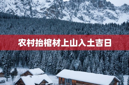 农村抬棺材上山入土吉日