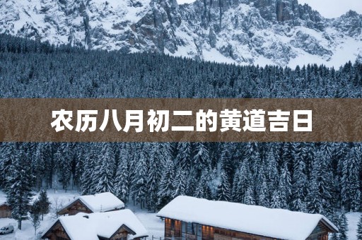 农历八月初二的黄道吉日