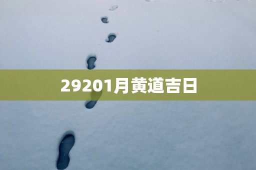 29201月黄道吉日