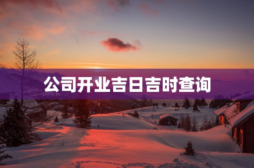 公司开业吉日吉时查询