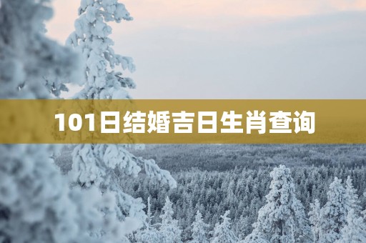 101日结婚吉日生肖查询